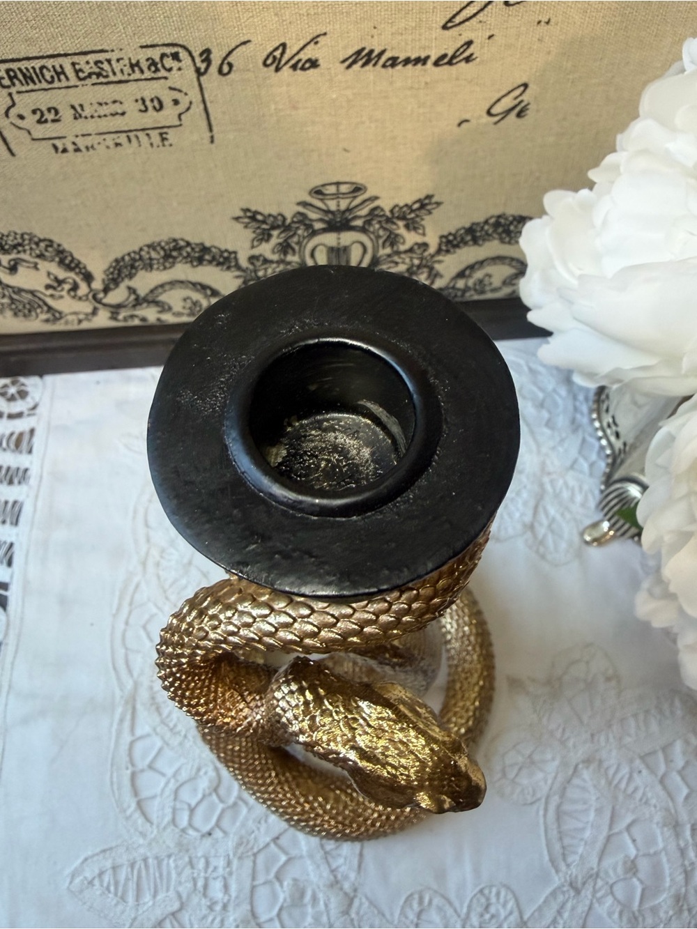 Christian Siriano gold snake candle holder - Picture 2 of 5